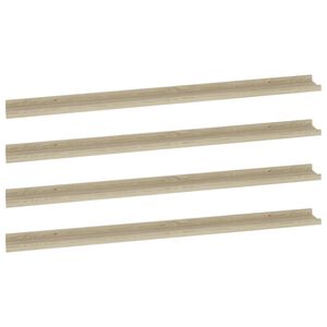 vidaXL Wall Shelf Set of 4 Sonoma Oak MDF Large Wall Mounting