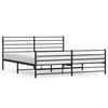 vidaXL Bed Frame Black Powder-Coated Steel Double Bed Frame