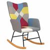 vidaXL Rocking Chair Multicolour Fabric, Foam, Steel, Solid Rubber Wood