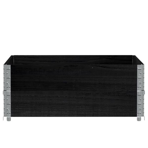 vidaXL Pallet Collars 2 pcs Black 39.4x39.4" Solid Wood Pine