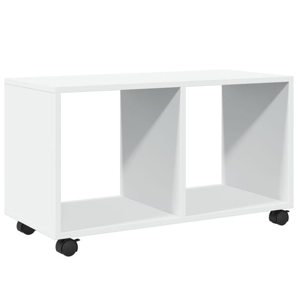 vidaXL Rolling cabinet White Engineered wood 28.3 x 13.0 x 16.7 in