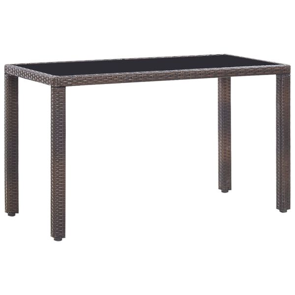 vidaXL Outdoor Furniture Set Brown Steel, Poly Rattan, Polyester, Glass