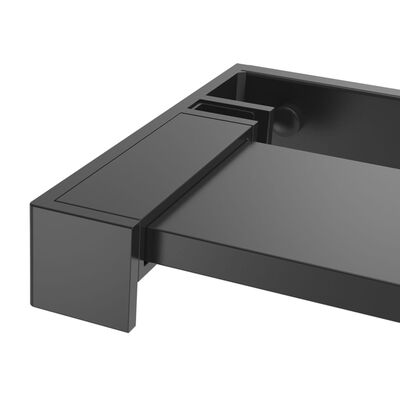 vidaXL Shower Shelf for Walk-in Shower Wall Black 46.5" Aluminum