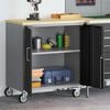 vidaXL Workshop Bench Black and Grey 29.53 x 17.72 x 33.46 in