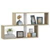 vidaXL Wall Shelf White & sonoma oak Engineered wood Wall Shelf