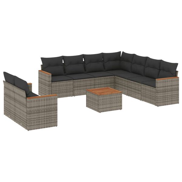 vidaXL Garden Sofa Set Grey