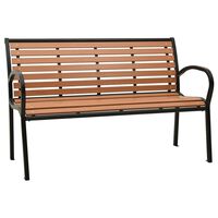 vidaXL Patio Bench 49.2" Steel and WPC Black and Brown