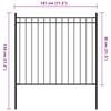 vidaXL Garden Fence Steel 5.6x2.6' Black