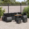 vidaXL Garden Sofa Set with Cushion with Storage Manual 10 pcs Black