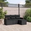vidaXL Garden Sofa Set Black PE rattan Adjustable Feet Garden Sofa Set