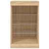 vidaXL Sideboard Sonoma Oak Engineered Wood, Glass Small Sideboard