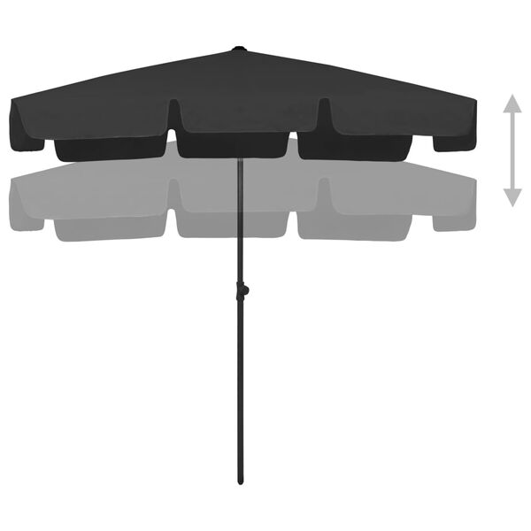 vidaXL Beach Parasol Black 78.7"x49.2"