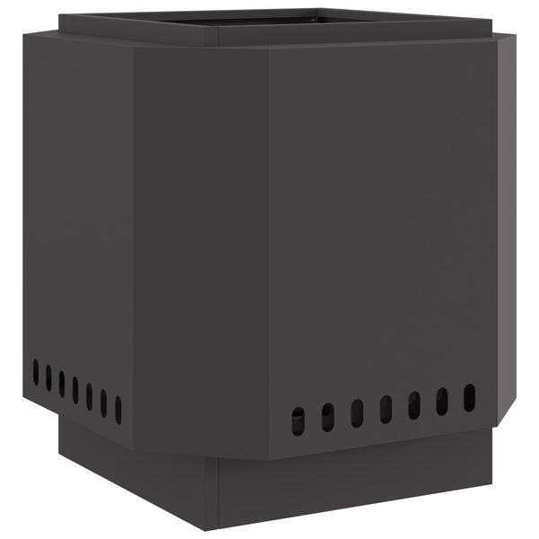 vidaXL Smokeless Fire Pit Black 18.90 x 18.90 x 20.08 in Steel