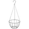 vidaXL Hanging Planter Black Steel 15.7 in x 24.8 in Hanging Planter