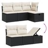 vidaXL Garden Sofa Set Black PE Rattan Large Modular Garden Sofa Set