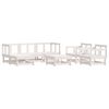 vidaXL Garden Lounge Set White Solid pine wood Large Modular