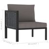 vidaXL Corner Sofa Anthracite Poly rattan, aluminum, polyester Durable