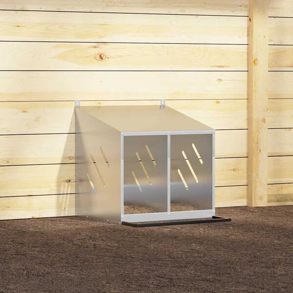 vidaXL Chicken Nesting Box Galvanized silver Cold-rolled sheet