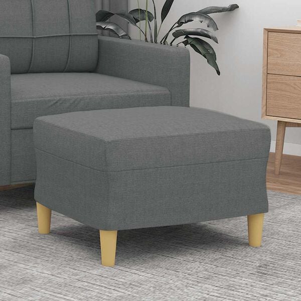 vidaXL Footstool Dark grey 100% polyester fabric Compact Footstool