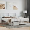 vidaXL Bed Frame White Steel Double Bed Frame Rectangular Durable