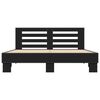 vidaXL Bed Frame Black Engineered wood, metal, plywood Double Durable