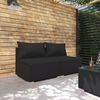 vidaXL Garden Lounge Set Black PE rattan, powder-coated steel, plastic