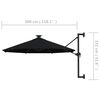 vidaXL Garden Parasol Black Polyester and Metal Large Garden Parasol