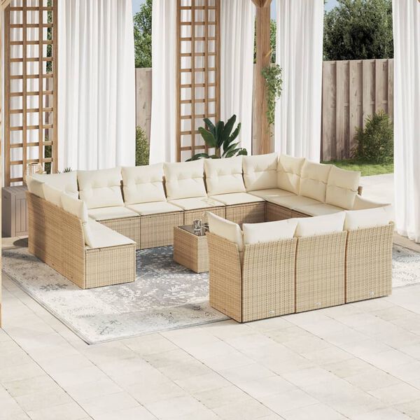 vidaXL Garden Sofa Set Beige