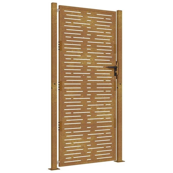 vidaXL Garden Gate 39.4x78.7" Corten Steel Square Design