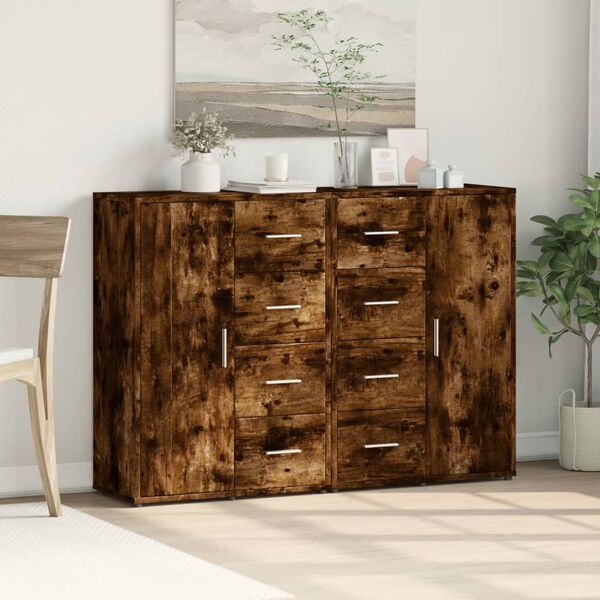 vidaXL Sideboard Smoked Oak Engineered Wood Medium Sideboard