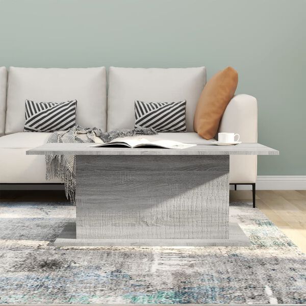 vidaXL Coffee Table Grey Sonoma Engineered Wood 40.2 x 21.9 x 15.7 in
