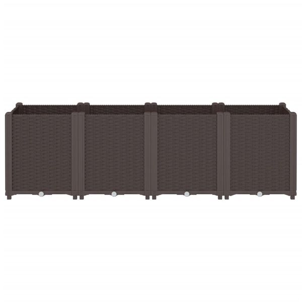 vidaXL Garden Planter Brown Polypropylene 63 x 15.7 x 20.9 in Modular