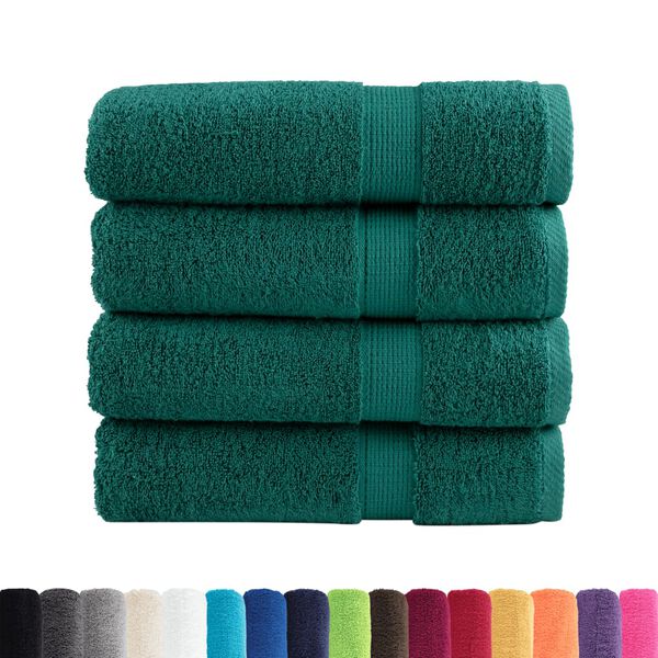 vidaXL Bath Towel Set of 4 Green 100% Cotton 39.4 x 59.1 in Bath Towel