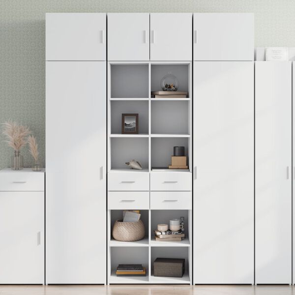 vidaXL Highboard White Engineered Wood Medium Highboard Rectangular