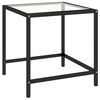 vidaXL Tea Table Set of 2 Black Tempered glass, powder-coated steel