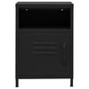 vidaXL Nightstand Black Steel 13.8x13.8x20.1 in Levelers Nightstand