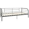 vidaXL Day Bed Frame Gray Metal, plywood and plastic Single