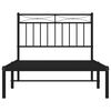 vidaXL Bed Frame Black Powder-Coated Steel Single Bed Frame