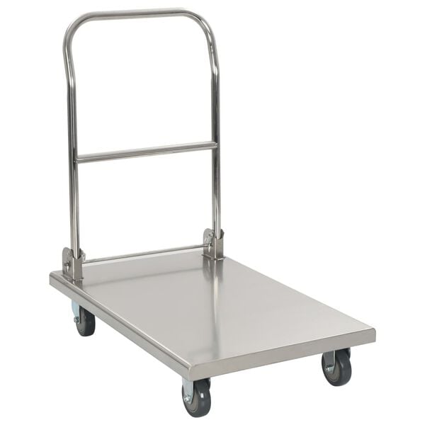 vidaXL Platform Wagon Silver 32.3x20.9x33.9" Stainless Steel