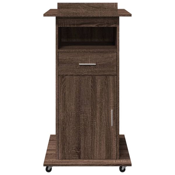 vidaXL Lectern Brown Oak Engineered Wood Standard Lectern Rectangular