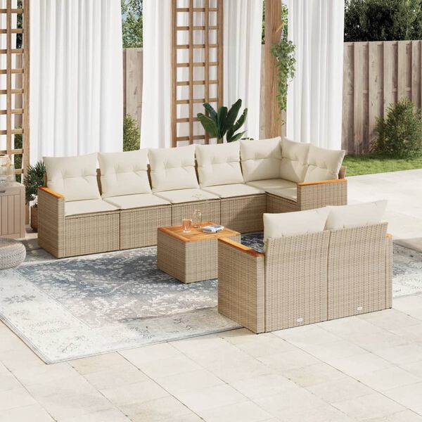 vidaXL Garden Sofa Set Beige, Cream White