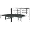 vidaXL Bed Frame Black Powder-Coated Steel King Size Bed Frame