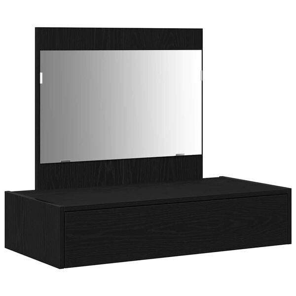 vidaXL Dressing Table Black 32.68 x 15.75 x 27.56 in Engineered Wood
