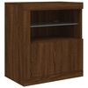 vidaXL Sideboard with LED Lights Brown Oak 63.8"x14.6"x26.4"