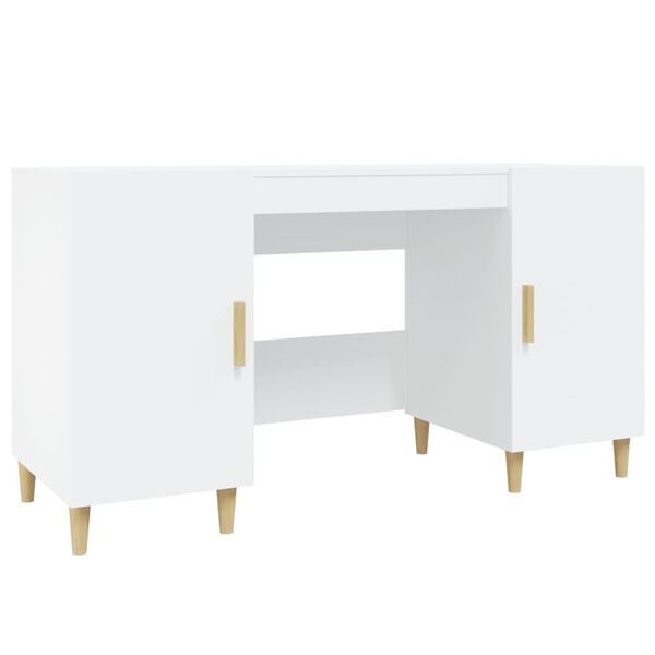 vidaXL Desk White Engineered wood 55.1 in x 19.7 in x 29.5 in Desk