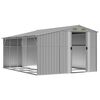 vidaXL Garden Shed Grey Galvanized steel, Polypropylene Large