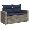 vidaXL 14 Piece Patio Sofa Set with Cushions Gray Poly Rattan