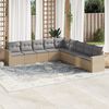 vidaXL Garden Sofa Set Beige Poly Rattan Large Modular Garden Sofa Set