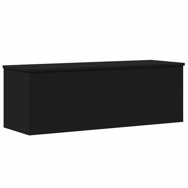 vidaXL Storage Box Black Engineered wood Medium Storage Box