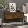 vidaXL Wall-mounted Bedside Cabinet Smoked oak Engineered wood